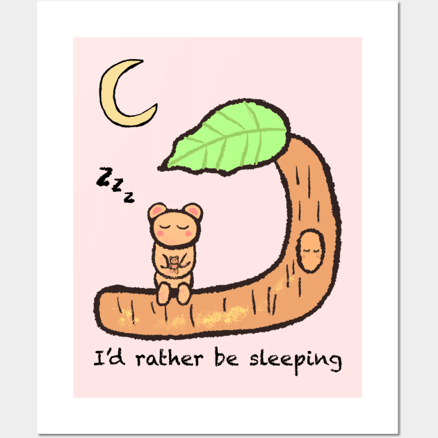 I'd rather be sleeping Wall Art by artoftilly